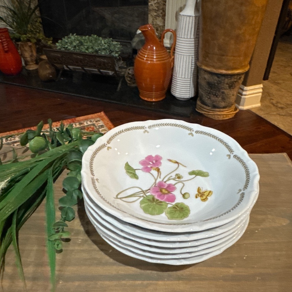 (6) Vintage Bristol Fine China Bowls Glen Brook  pattern (Japan) 7.5 inch